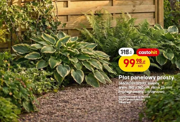 Płot panelowy prosty zielony promocja w Castorama