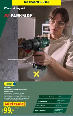 Akumulatorowa wiertarko-wkrętarka udarowa 20V promocja w Lidl