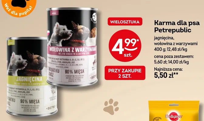 Karma dla psa Petrepublic wołowina z warzywami promocja w Żabka