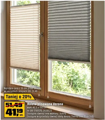 Roleta plisowana Verona promocja w OBI