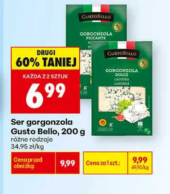 Ser gorgonzola piccante Gusto Bello promocja w Biedronka