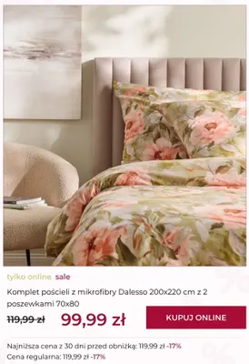Komplet pościeli z mikrofibry Dalesso 200x220 cm z 2 poszewkami 70x80 promocja w home&you