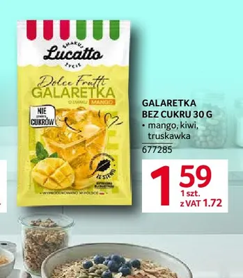 Galaretka bez cukru kiwi Lucatto promocja w Selgros