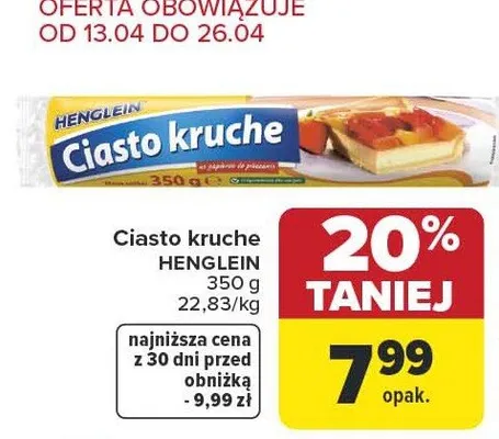 Ciasto kruche promocja w Carrefour