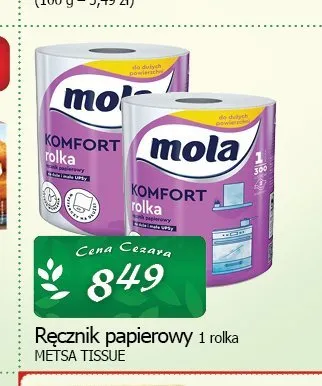 Ręcznik papierowy Mola Komfort promocja w CEZAR Delikatesy