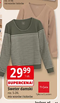 Sweter damski Tissaia promocja w Leclerc