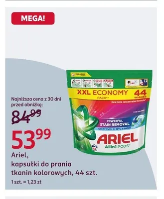 Kapsułki do prania tkanin kolorowych Ariel All in 1 Pods promocja w Rossmann