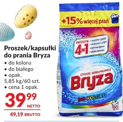 Proszek/kapsułki do prania Bryza do koloru, do białego promocja w Makro