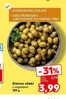 Zielone oliwki z migdałami promocja w Kaufland