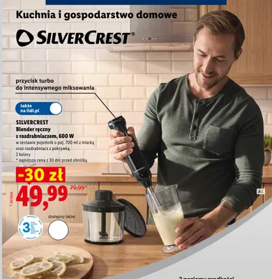 Blender ręczny z rozdrabniaczem Silvercrest 600W promocja w Lidl