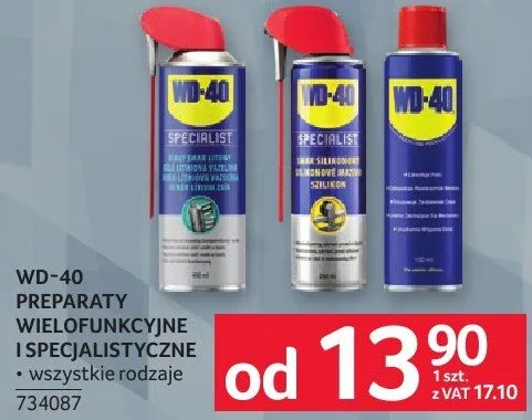 Preparaty WD-40 wielofunkcyjne i specjalistyczne promocja w Selgros