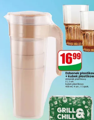 Zestaw dzbanek plastikowy + kubek plastikowy promocja w Dino