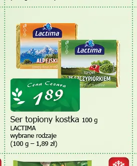 Ser topiony w kostce ze szczypiorkiem Lactima promocja w CEZAR Delikatesy