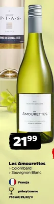 Wino białe półwytrawne Les Amourettes Colombard Sauvignon Blanc promocja w Netto