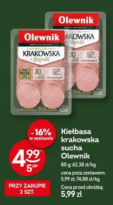 Kiełbasa krakowska sucha Olewnik promocja w Żabka