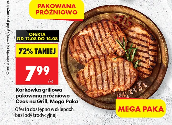 Karkówka grillowa pakowana próżniowo Czas na Grill Mega Paka promocja w Biedronka