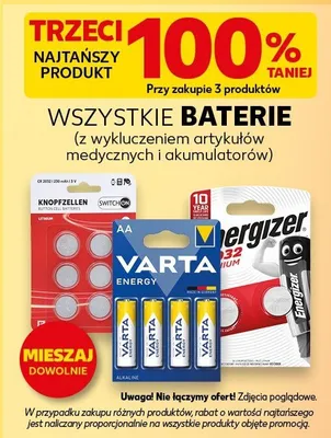 Baterie (z wyłączeniem artykułów medycznych i akumulatorów) promocja w Kaufland