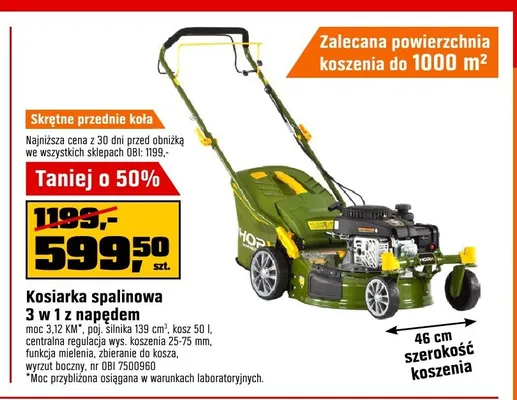 Kosiarka spalinowa 3 w 1 z napędem promocja w OBI