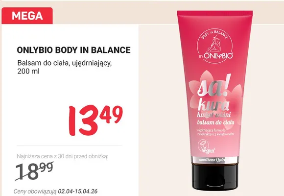 Balsam do ciała, ujędrniający promocja w Rossmann