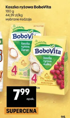Kaszka ryżowa o smaku bananowym BoboVita promocja w Delikatesy Centrum