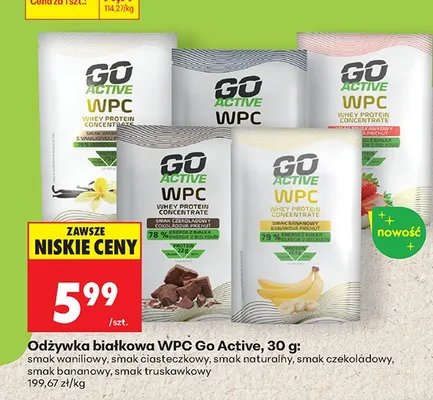 Odżywka białkowa WPC Go Active smak naturalny promocja w Biedronka
