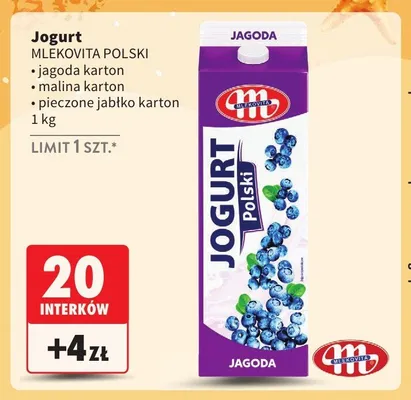 Jogurt pitny Mlekovita Polski pieczone jabłko promocja w Intermarche