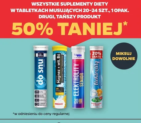 Suplementy diety w tabletkach musujących Drugi tańszy produkt promocja w Netto