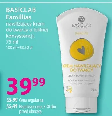 Famillias witamina C krem do twarzy z mleczkiem pszczelim promocja w Hebe