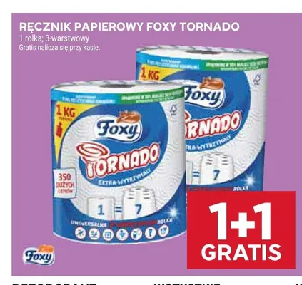 Ręcznik papierowy Foxy Tornado 3-warstwowy promocja w Stokrotka