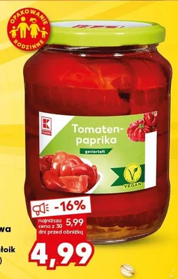 Papryka konserwowa ćwiartki K-Classic promocja w Kaufland