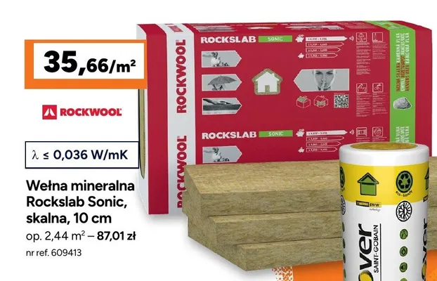 Wełna mineralna Rockwool Rockslab Sonic 10 cm promocja w Bricoman