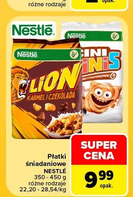 Płatki śniadaniowe Lion Nestlé promocja w Carrefour