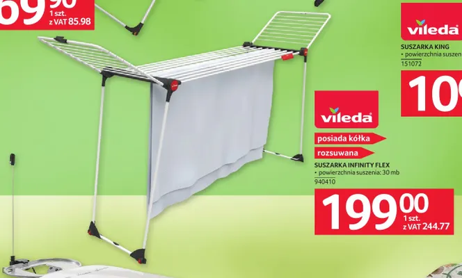 Suszarka na pranie rozsuwana Vileda Infinity Flex promocja w Selgros