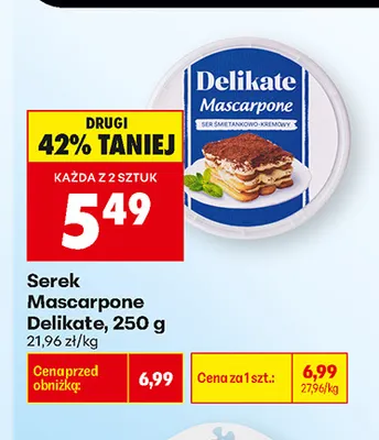 Serek mascarpone Delikate promocja w Biedronka