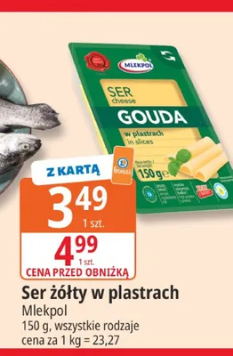 Ser żółty w plastrach Mlekpol promocja w Leclerc