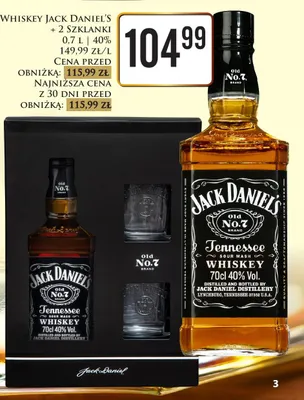 Zestaw Whiskey Jack Daniel's + 2 szklanki promocja w Dino
