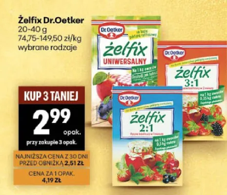 Żelfix 2:1 Dr.Oetker promocja w Delikatesy Centrum