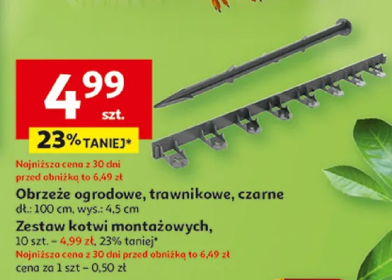 Obrzeże ogrodowe, trawnikowe, czarne promocja w Auchan