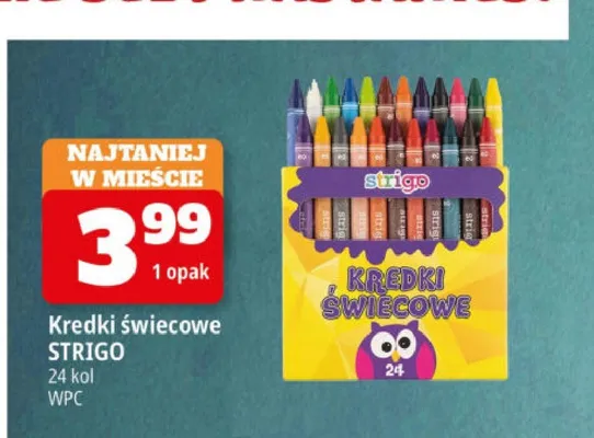 Kredki świecowe STRIGO promocja w Leclerc
