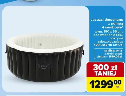 Jacuzzi dmuchane z pompą 4-osobowe Corciano promocja w Carrefour