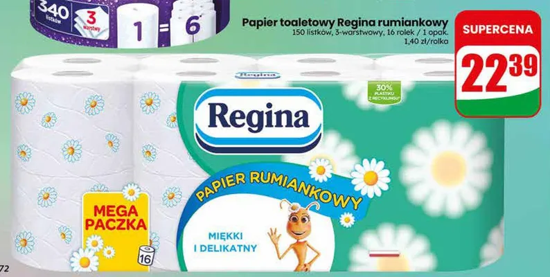 Papier toaletowy Regina rumiankowy MEGA PACZKA 16-pak promocja w Dino