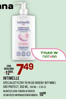 Żel INTIMELLE Specjalistyczny płyn do higieny intymnej Uro Protect, 300 ml promocja w Drogerie Natura