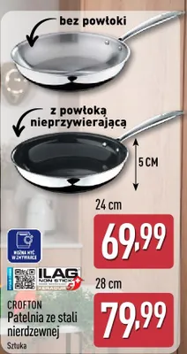 Patelnia ze stali nierdzewnej 28cm promocja w Aldi