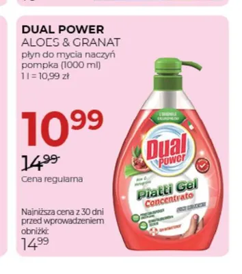 Płyn do mycia naczyń Aloes & Granat pompka Dual Power promocja w Drogerie Jawa