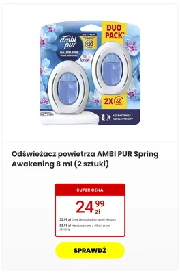 Odświeżacz powietrza AMBI PUR Spring Awakening 2-pak 4 ml promocja w Media Expert