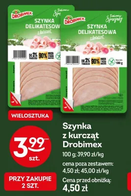 Szynka z kurcząt Drobimex promocja w Żabka