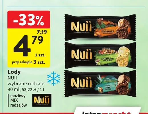 Lody Nuii Salted Caramel & Australian Macadamia promocja w Intermarche