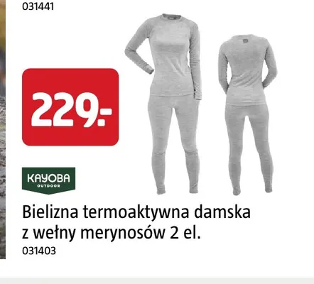 Bielizna termoaktywna damska z wełny merynosów 2 el. Kayoba Outdoor promocja w Jula
