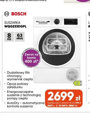 Suszarka WQG233DGPL Bosch promocja w Max Elektro