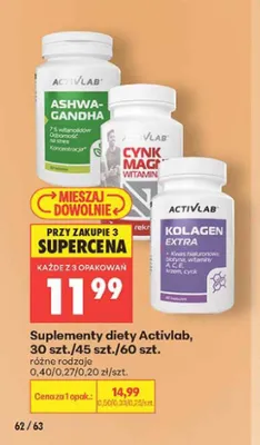 Suplement diety Activlab Ashwagandha promocja w Biedronka